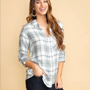 Plaid Button Down Top